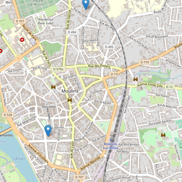 Carte des bibliotheques à Moulins (Allier) Thumbnail