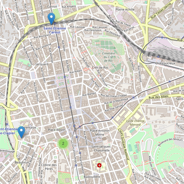 Carte des bibliotheques à Saint-Étienne (Loire) Thumbnail