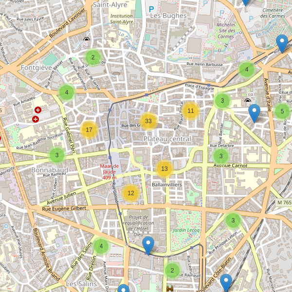 Carte des cafe à Clermont-Ferrand Thumbnail