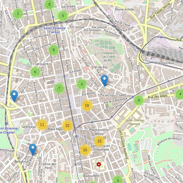 Carte des cafe à Saint-Étienne (Loire) Thumbnail