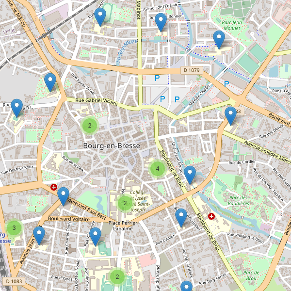 Carte des ecoles à Bourg-en-Bresse Thumbnail