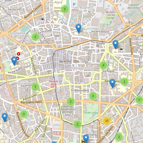 Carte des ecoles à Clermont-Ferrand Thumbnail