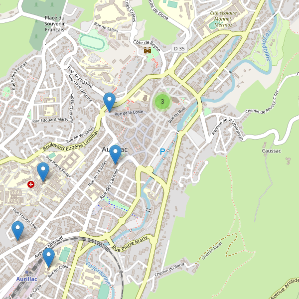 Carte des eglises à Aurillac Thumbnail