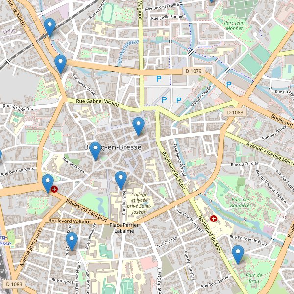 Carte des eglises à Bourg-en-Bresse Thumbnail