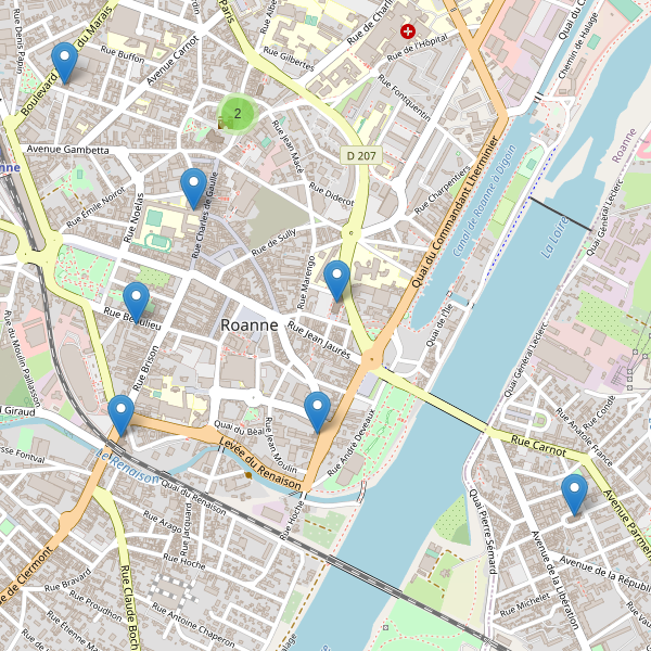 Carte des eglises à Roanne Thumbnail