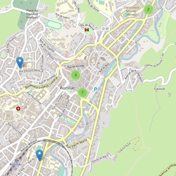 Carte des guichets-automatiques à Aurillac Thumbnail