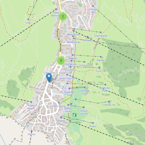 Carte des guichets-automatiques à Les Deux Alpes Thumbnail