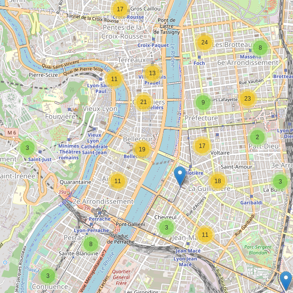 Carte des guichets-automatiques à Lyon (Rhône) Thumbnail