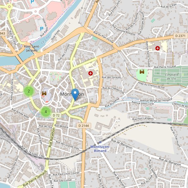 Carte des guichets-automatiques à Montluçon Thumbnail