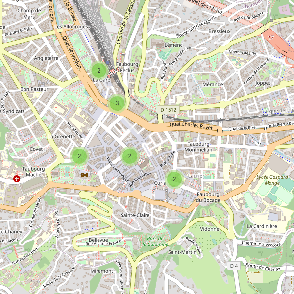 Thumbnail Carte des hôtels à Chambéry