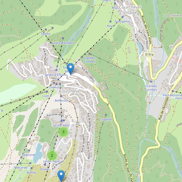 Thumbnail Carte des hôtels à Courchevel