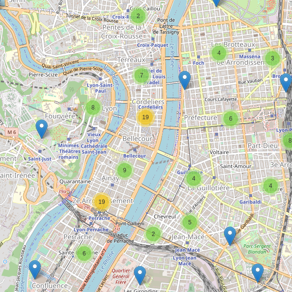 Thumbnail Carte des hôtels à Lyon (Rhône)