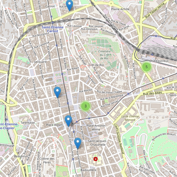 Thumbnail Carte des hôtels à Saint-Étienne (Loire)