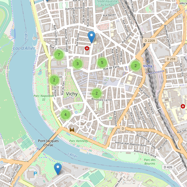 Thumbnail Carte des hôtels à Vichy