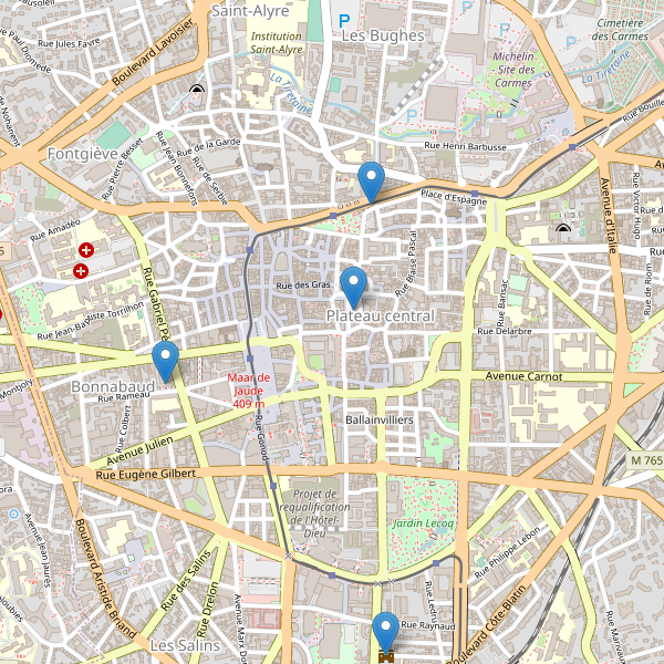 Carte des monuments à Clermont-Ferrand Thumbnail