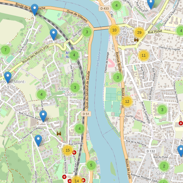 Carte des parkings à Albigny-sur-Saône (Métropole de Lyon) Thumbnail