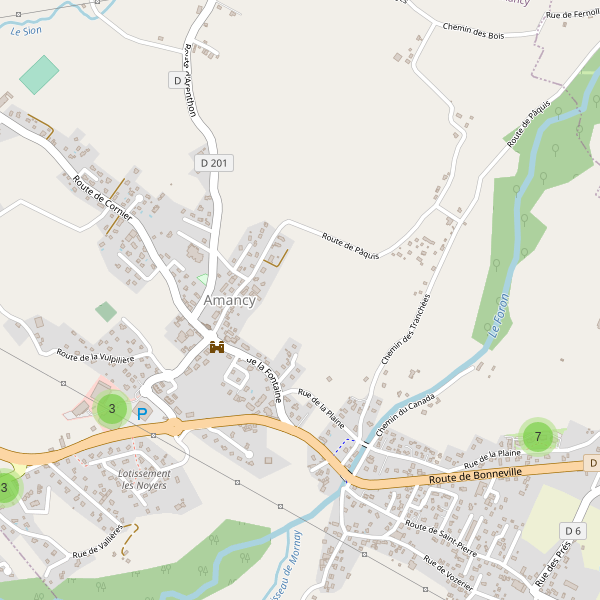 Carte des parkings à Amancy Thumbnail