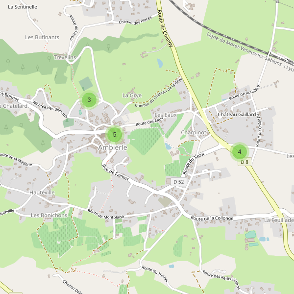 Carte des parkings à Ambierle Thumbnail