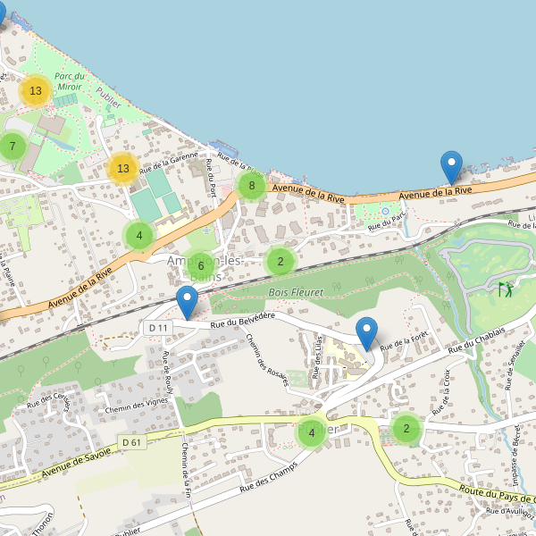 Carte des parkings à Amphion-les-Bains Thumbnail