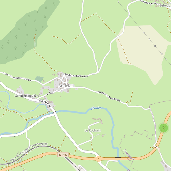 Carte des parkings à Andelat Thumbnail