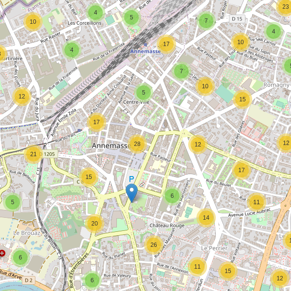 Carte des parkings à Annemasse Thumbnail