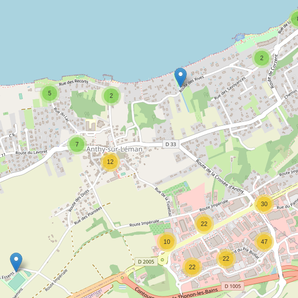 Carte des parkings à Anthy-sur-Léman Thumbnail