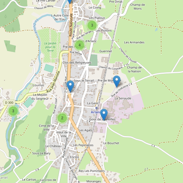 Carte des parkings à Arlanc Thumbnail