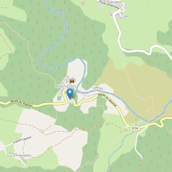 Carte des parkings à Arlempdes Thumbnail