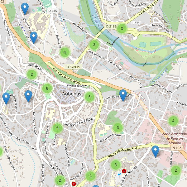 Carte des parkings à Aubenas Thumbnail