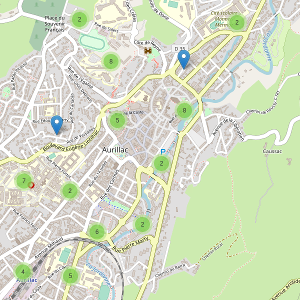 Thumbnail Carte des parkings à Aurillac