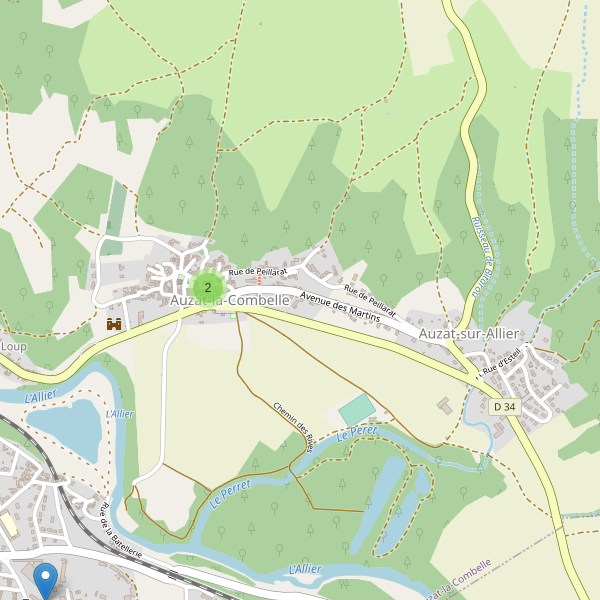 Carte des parkings à Auzat-la-Combelle Thumbnail