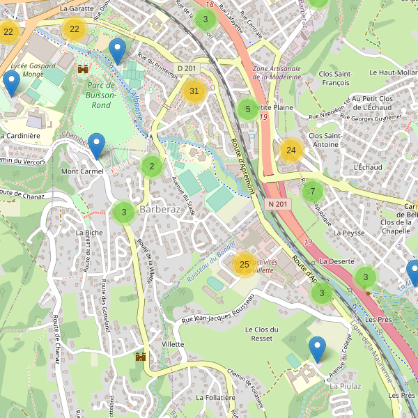 Carte des parkings à Barberaz Thumbnail