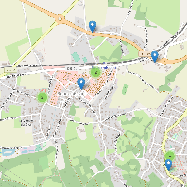 Carte des parkings à Beaucroissant Thumbnail