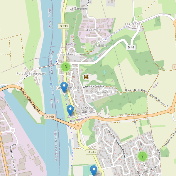 Carte des parkings à Beauregard (Ain) Thumbnail