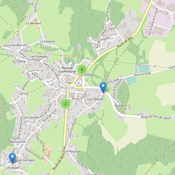 Carte des parkings à Beauzac Thumbnail