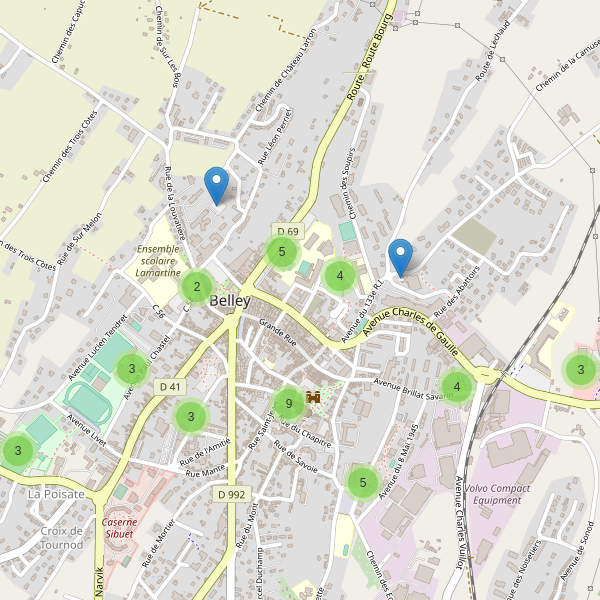 Carte des parkings à Belley (Ain) Thumbnail