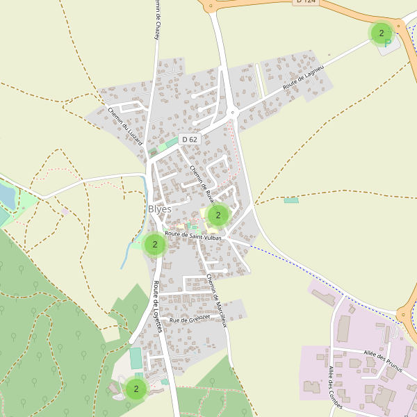 Carte des parkings à Blyes Thumbnail