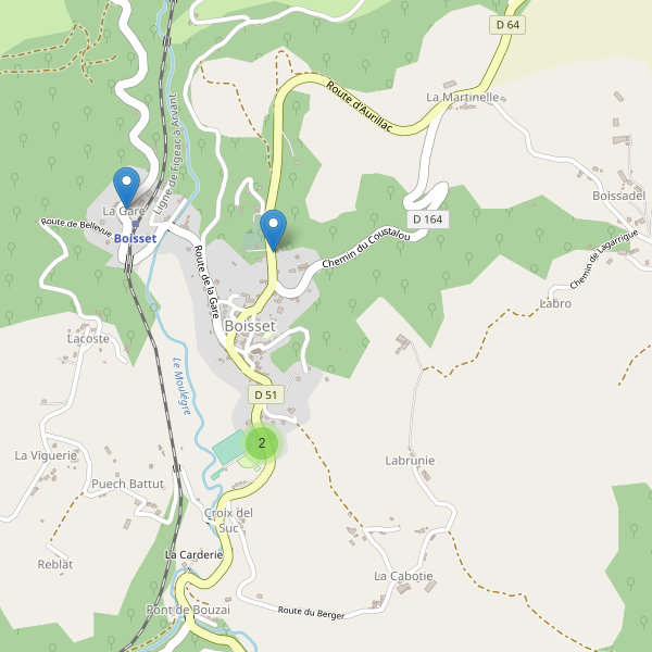 Carte des parkings à Boisset (Cantal) Thumbnail