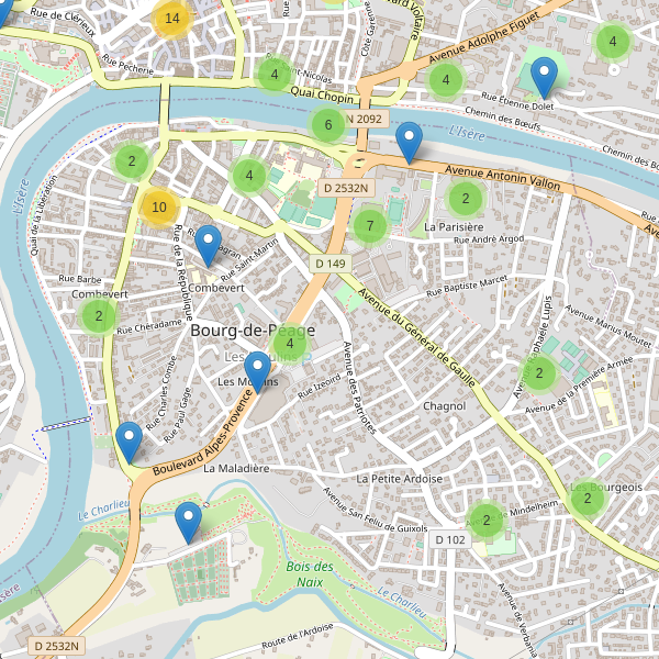 Carte des parkings à Bourg-de-Péage Thumbnail