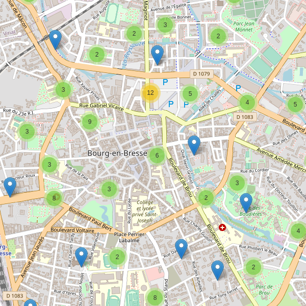 Thumbnail Carte des parkings à Bourg-en-Bresse