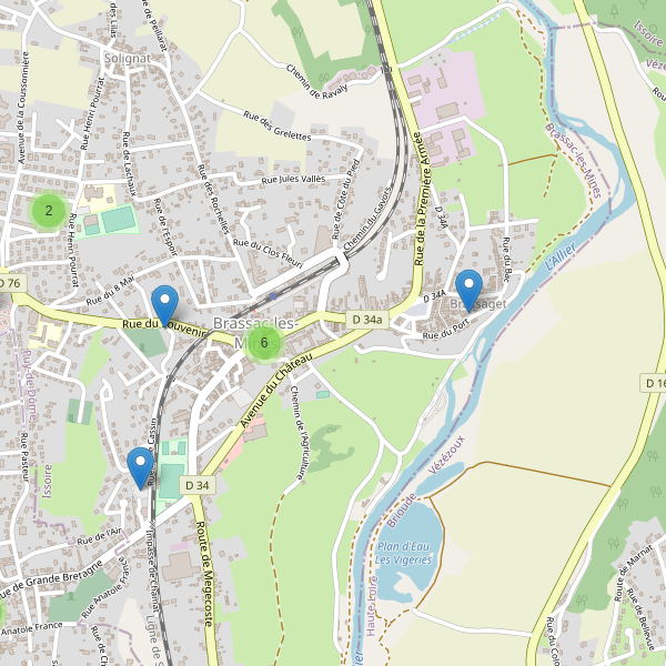 Carte des parkings à Brassac-les-Mines Thumbnail