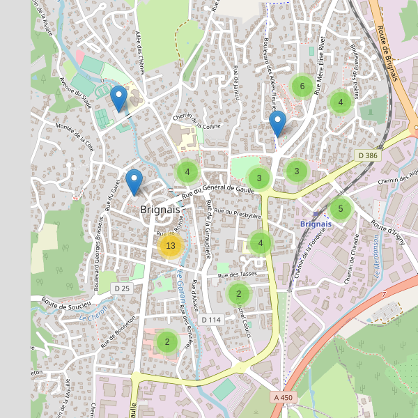 Carte des parkings à Brignais (Rhône) Thumbnail