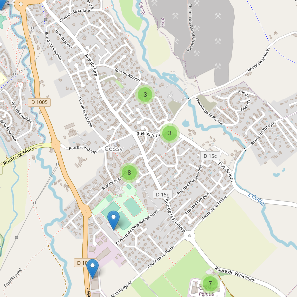 Carte des parkings à Cessy Thumbnail