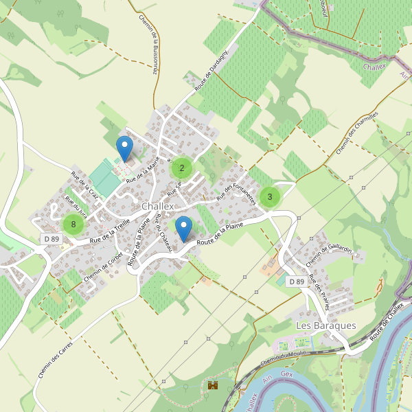 Carte des parkings à Challex Thumbnail