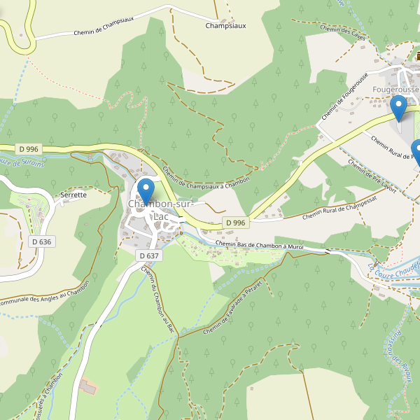 Carte des parkings à Chambon-sur-Lac Thumbnail