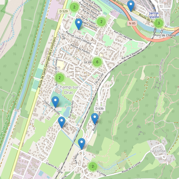 Carte des parkings à Champ-sur-Drac Thumbnail