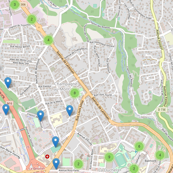 Carte des parkings à Champagne-au-Mont-d'Or (Métropole de Lyon) Thumbnail