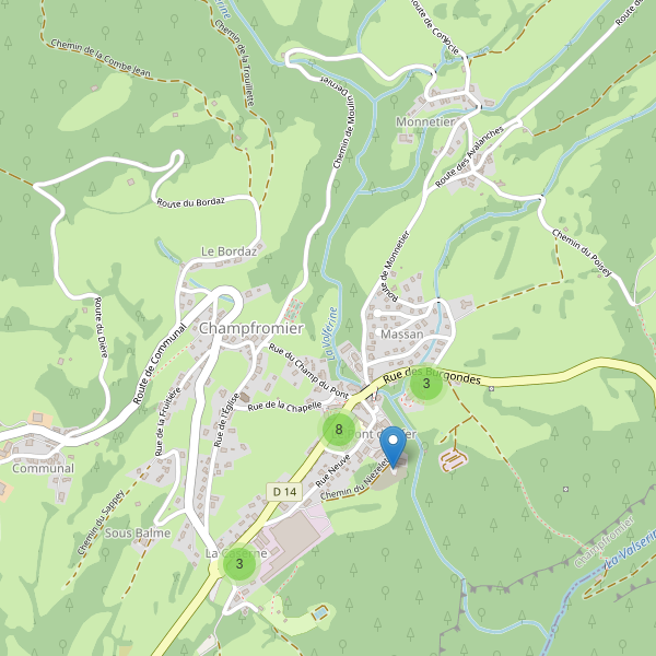 Carte des parkings à Champfromier Thumbnail