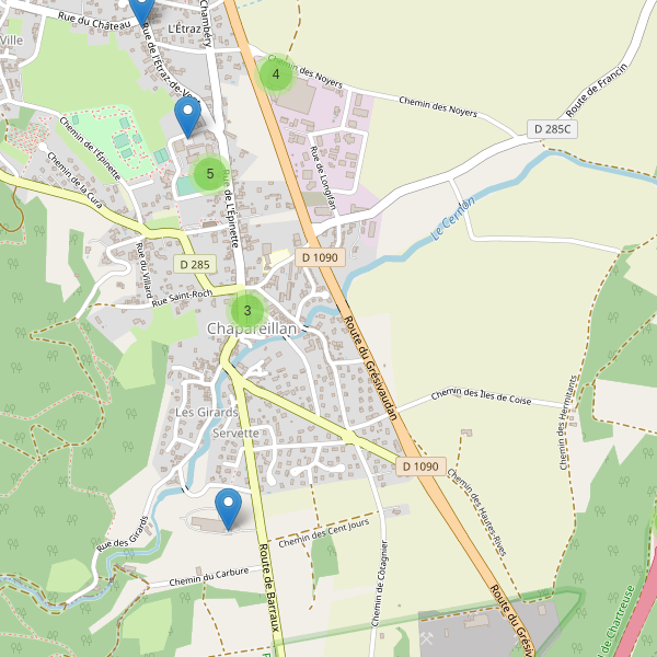 Carte des parkings à Chapareillan Thumbnail
