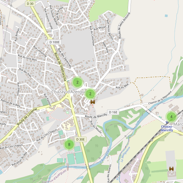 Carte des parkings à Chazay-d'Azergues (Rhône) Thumbnail